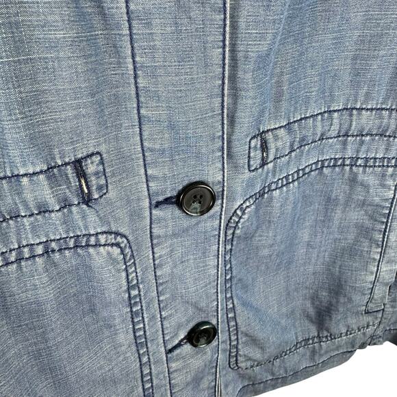 Talbots Blue Classic Field Jacket Collared Lightweight Button Up Jacket Size 1XP - Picture 10 of 12